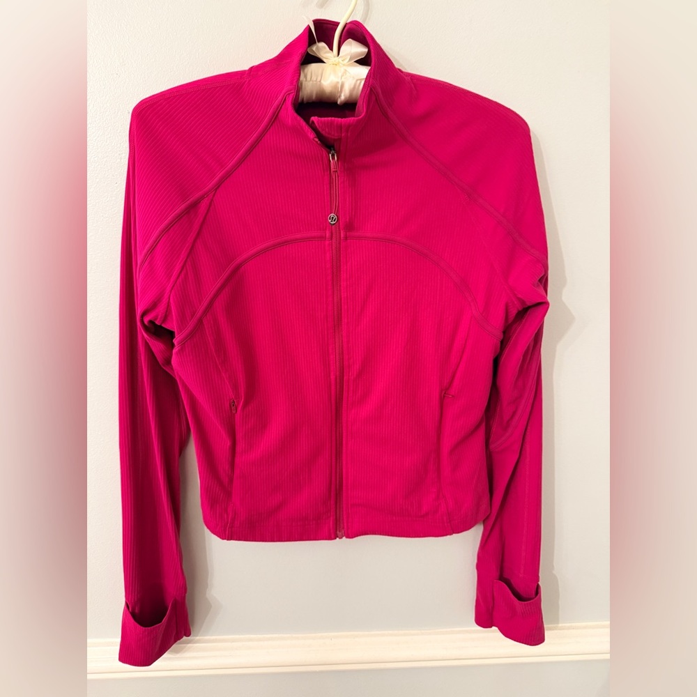Lululemon Jacket Run Forme Magenta Pink Ribbed Mesh Vent Size 4 - Picture 8 of 9